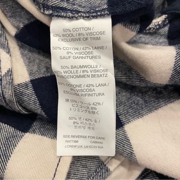 J. Crew Women’s Buffalo Check Half Zip Shirt Jacket Cotton/Wool Blend Size Small - Picture 13 of 13